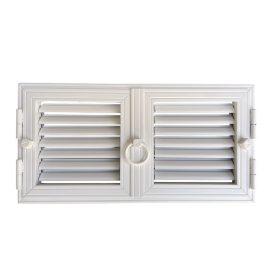   Kandallórács 46 x 23 cm kovácsoltvas fehér zsalus szellőzőrács