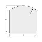 Átlátszó üveg alátétlap 100 x 100 cm r 800 íves