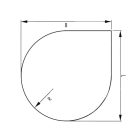 Átlátszó üveg alátétlap 100 x 100 cm csepp alakú