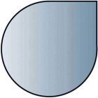 Átlátszó üveg alátétlap 110 x 110 cm csepp alakú