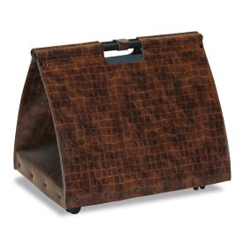 ML 165 barna krokodilbőr kinézetű fatartó,görgős