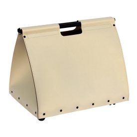 ML 166 bézs valódi bőr fatároló, kerekes