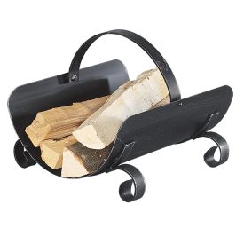   Klasszikus kovácsoltvas fatartó, fekete enyhén ezüst antikolással