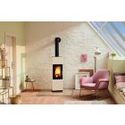 LEDA CORNA kandallókályha - fehér zománc