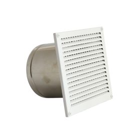   Ø 125 mm-es fehér külső levegő esővédő sapka rovarvédő fém hálóval