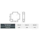 Fém négyágú lapos elosztó idom 200 x 90 mm