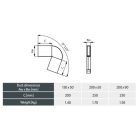  Fém vízszintes állítható könyök 0°- 110° -ig 200x90 mm