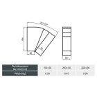 Fém vízszintes állítható könyök 25°- 45° -ig 200x90 mm