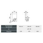 Fém laposcsatorna függőleges átalakító 200x90 mm / Ø 150
