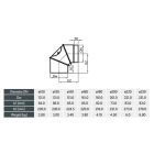 Füstcső könyök cső forgatható Ø 150 mm tisztítónyílással