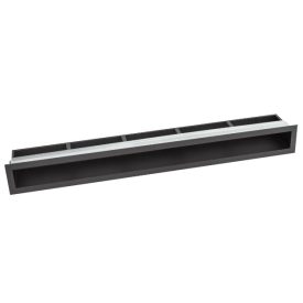 Egyenes fekete szellőző beépítő kerettel 900x70 mm