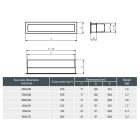 Egyenes fekete szellőző beépítő kerettel 700x100 mm
