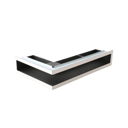 Sarok jobbos inox szellőzőrács beépítő kerettel 500x700x70 mm
