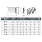 190 x 170 mm állítható zsalus fehér kandalló szellőzőrács