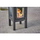 RB 73 QUARUBA XL KÜLTÉRI KANDALLÓ - Fekete rozsdamentes acél