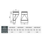 Fém laposcsatorna vizszintes aszimmetrikus átalakitó 200 x 90 mm / Ø 125