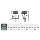 Fém laposcsatorna vizszintes átalakitó 200 x 90 mm / Ø 150