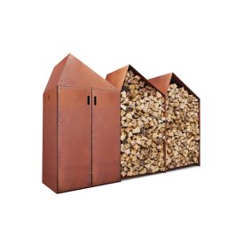 RB 73 SHEDDAK FATÁROLÓ AJTÓVAL - Corten acél