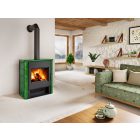 ROMOTOP TELDE 11 vízteres csempe kandallókályha - pezsgőszín