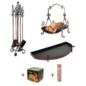   3 részes rusztik kollekció, bronz antik + ajándék gyullancs és gyufa