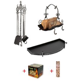   3 részes rusztik kollekció, ezüst antik + ajándék gyullancs és gyufa