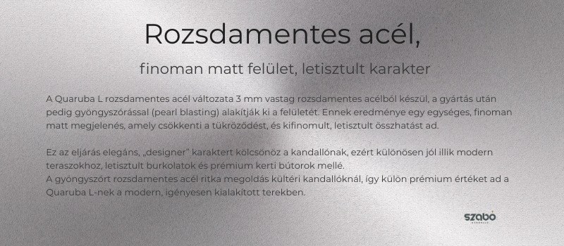  RB73 Quaruba L rozsdamentes acél terasz kandalló 